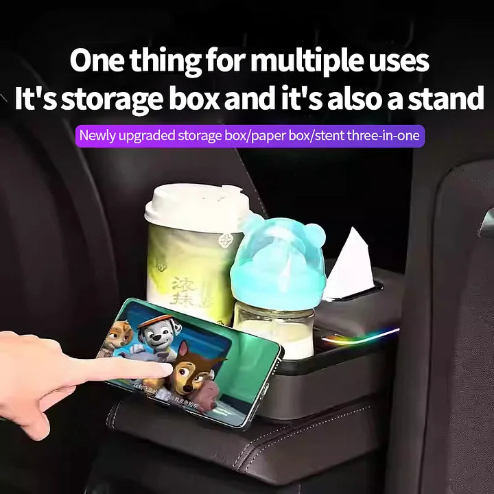 Multifunctional car armrest box