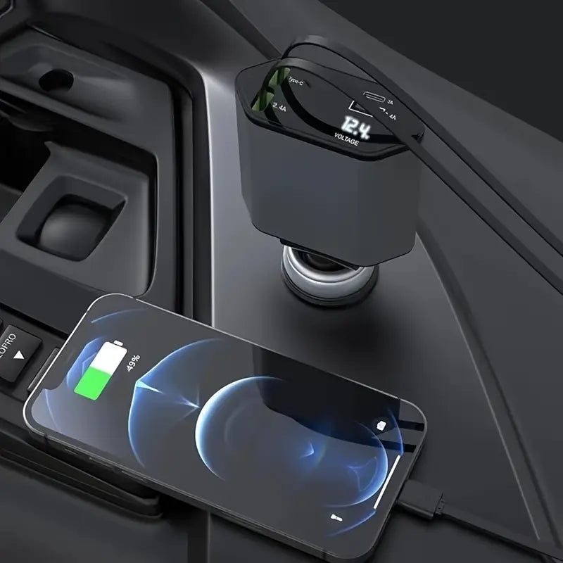 4 in 1 retractable car charger